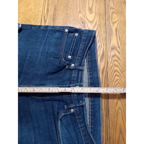 LEVI STRAUSS 511 Jeans Shorts Womens 34 X 30 BLUE Dark Preowned Frey Raw Hem ? - Picture 4 of 9